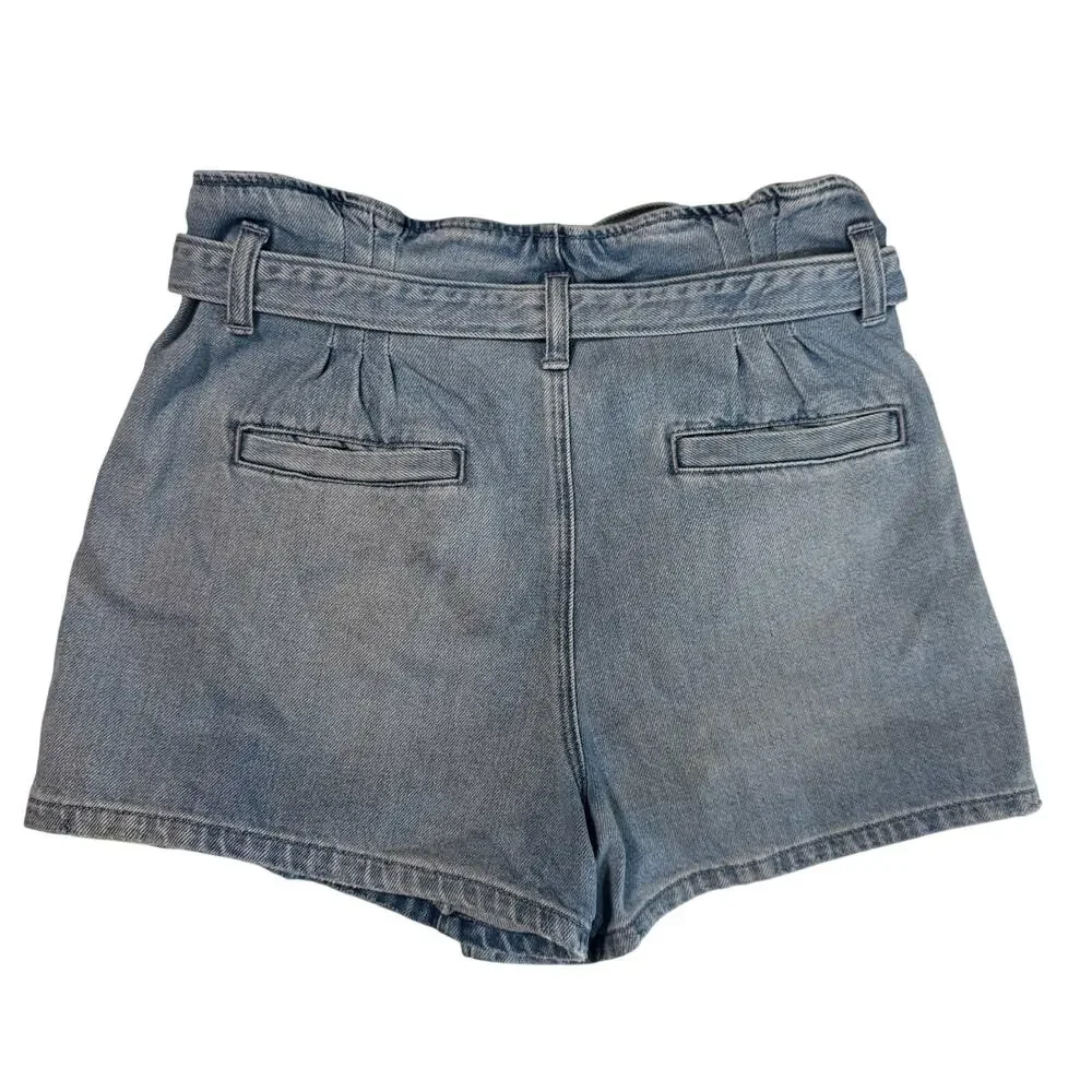 American Eagle Paperbag Waist Denim Shorts Women's 10 Coastal Grandmother Summer - Picture 4 of 11